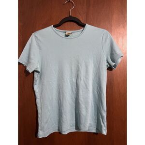L.L. Bean Womens M Reg 100% Pima Cotton Short Sleeve Crewneck Tee Blue Gorpcore